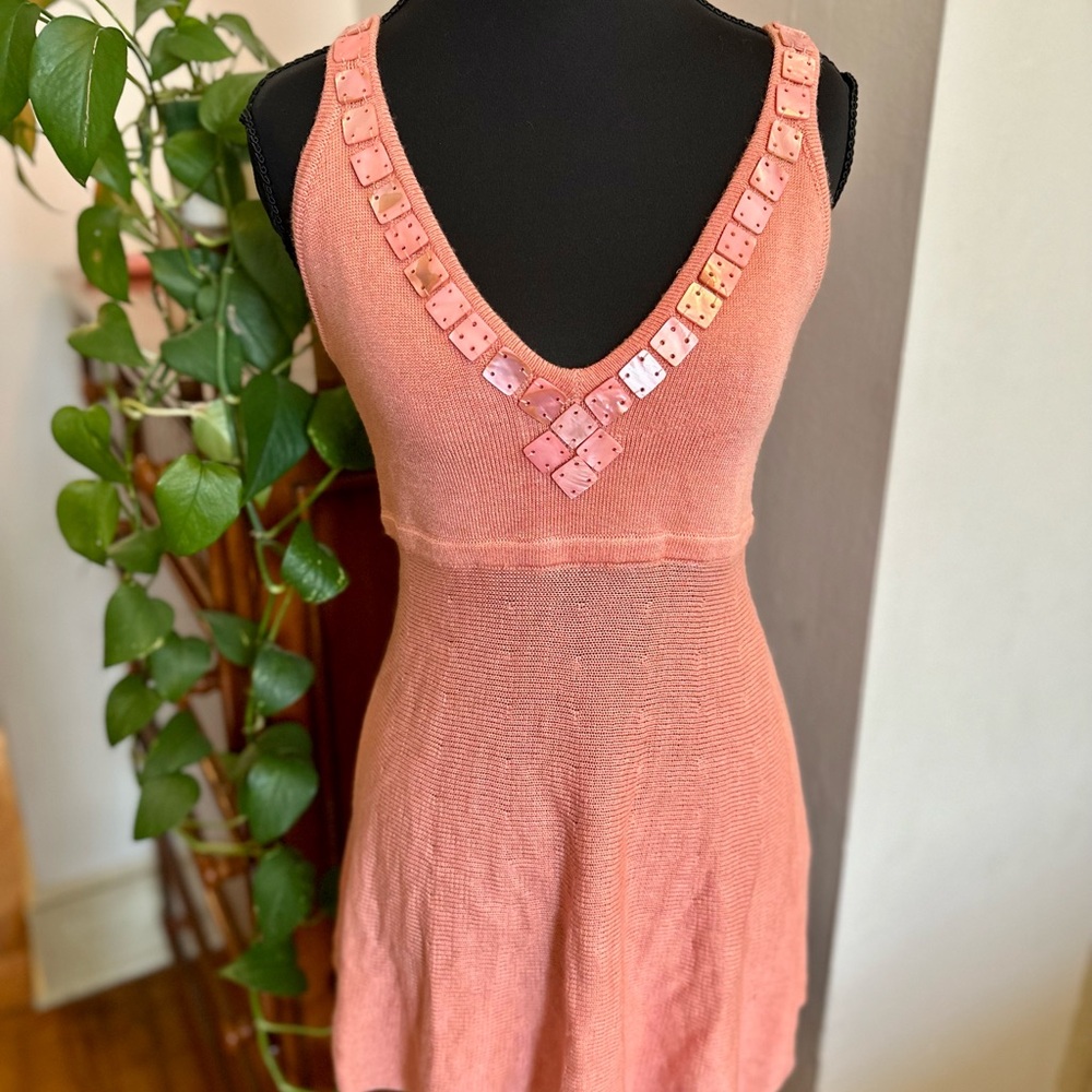 Arden B Peach Dress with Sequin Detail